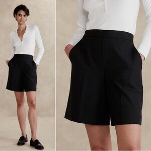 Banana Republic Black Woman Flat Front Shorts NWTs